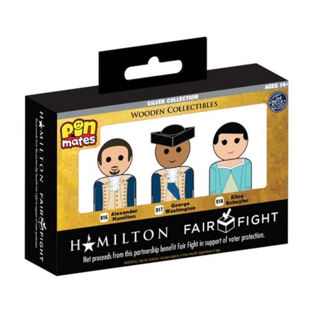 Hamilton, Washington, and Eliza Pin Mates Wooden Collectibles 3-Pack